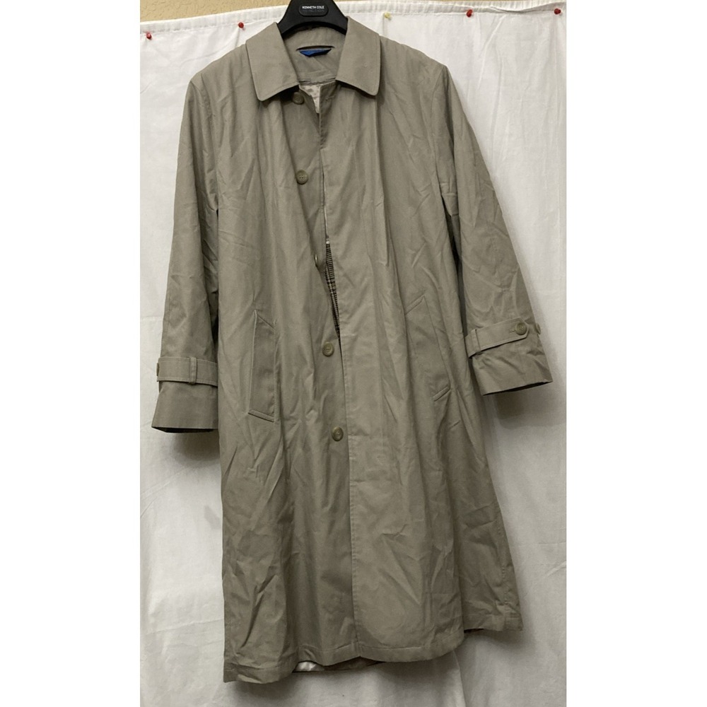 TownCraft‎ Men's Stone Hidden Button, Zip-Out Liner Trench Coat - SZ 38
